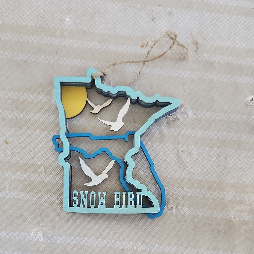 Blue and White Bird Ornament